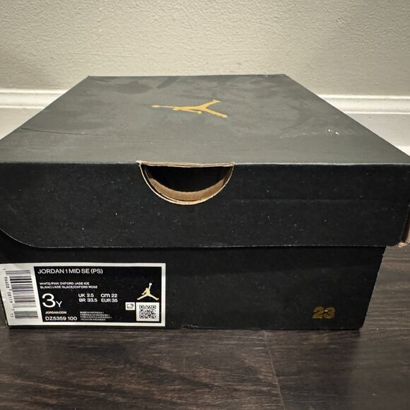 Jordan 1 Mid Pink Oxford Jade Ice - Size 3Y - Picture 6 of 7